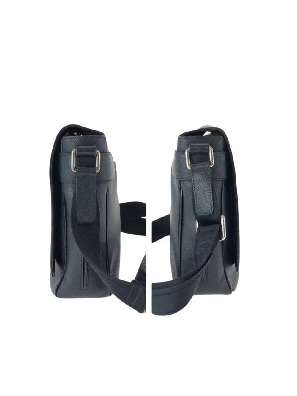 Louis Vuitton Taiga Roman PM Navy Silver Leather Shoulder